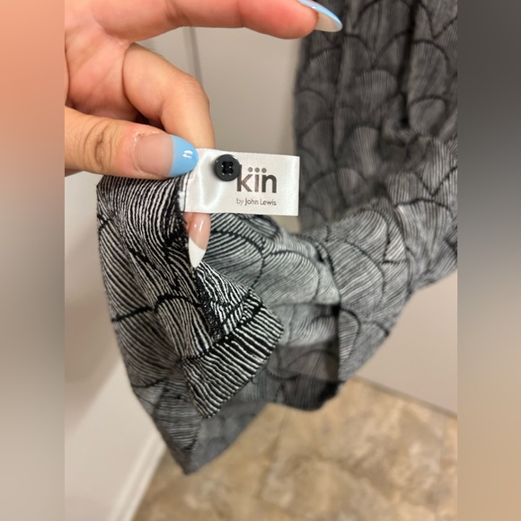 KIN by John Lewis Half Placket Dress Sz 12 Rishiri black white Viscose - Picture 7 of 11